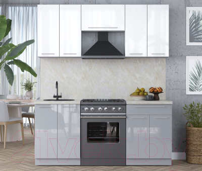 Кухонный гарнитур Интерлиния Мила Пластик 1.8 А