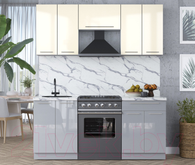 Кухонный гарнитур Интерлиния Мила Пластик 1.8 А