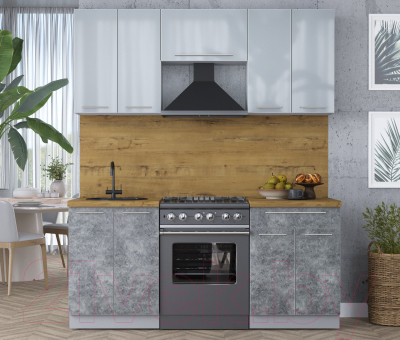 Кухонный гарнитур Интерлиния Мила Пластик 1.8 А