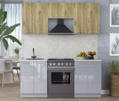 Кухонный гарнитур Интерлиния Мила Пластик 1.9 А