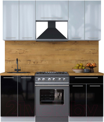 Кухонный гарнитур Интерлиния Мила Пластик 1.9 А - фото