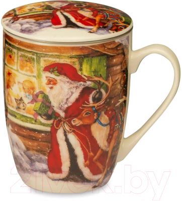Кружка Lamart Noel Санта с оленем / LMR-22384 - фото