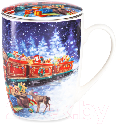 Кружка Lamart Сюрприз Новогодний поезд Санты / LMR-23021 - фото