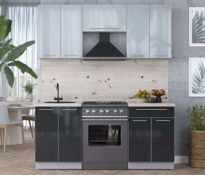 Кухонный гарнитур Интерлиния Мила Пластик 2.1 А