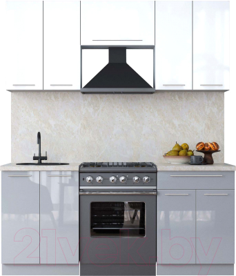 Кухонный гарнитур Интерлиния Мила Пластик 2.2 А - фото