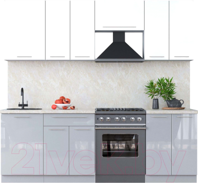 Кухонный гарнитур Интерлиния Мила Пластик 2.3 А - фото