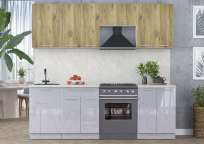 Кухонный гарнитур Интерлиния Мила Пластик 2.3 А