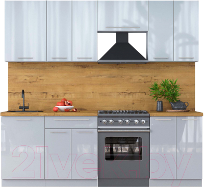 Кухонный гарнитур Интерлиния Мила Пластик 2.3 А - фото