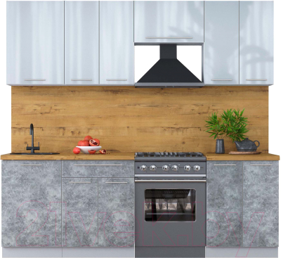 Кухонный гарнитур Интерлиния Мила Пластик 2.3 А - фото