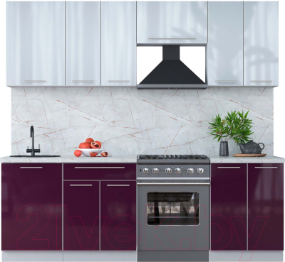 Кухонный гарнитур Интерлиния Мила Пластик 2.3 А - фото