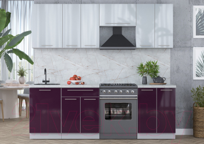 Кухонный гарнитур Интерлиния Мила Пластик 2.3 А