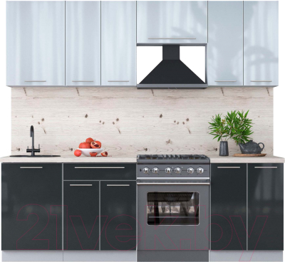 Кухонный гарнитур Интерлиния Мила Пластик 2.3 А - фото