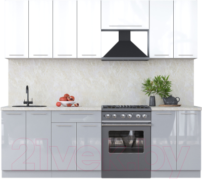 Кухонный гарнитур Интерлиния Мила Пластик 2.4 А - фото