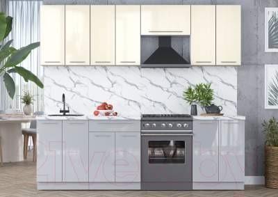 Кухонный гарнитур Интерлиния Мила Пластик 2.4 А