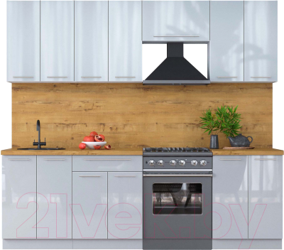 Кухонный гарнитур Интерлиния Мила Пластик 2.4 А - фото