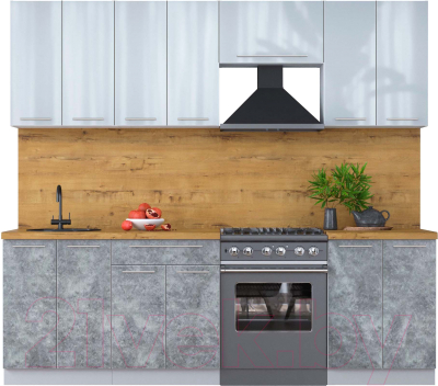 Кухонный гарнитур Интерлиния Мила Пластик 2.4 А - фото