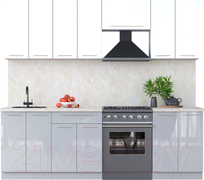 Кухонный гарнитур Интерлиния Мила Пластик 2.5 А - фото