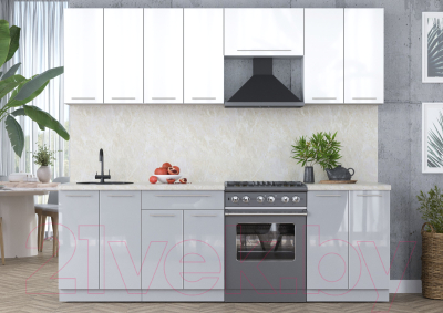 Кухонный гарнитур Интерлиния Мила Пластик 2.5 А