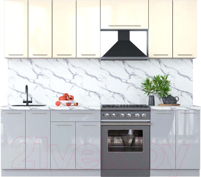 Кухонный гарнитур Интерлиния Мила Пластик 2.5 А - фото