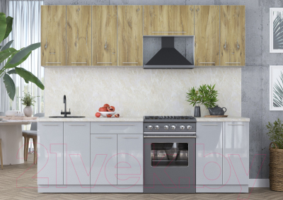 Кухонный гарнитур Интерлиния Мила Пластик 2.5 А