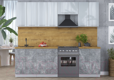 Кухонный гарнитур Интерлиния Мила Пластик 2.5 А