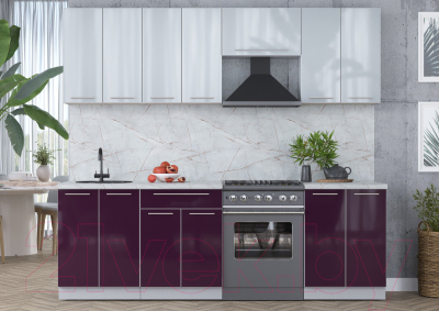 Кухонный гарнитур Интерлиния Мила Пластик 2.5 А