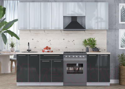 Кухонный гарнитур Интерлиния Мила Пластик 2.5 А