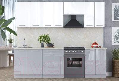 Кухонный гарнитур Интерлиния Мила Пластик 2.6 А