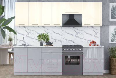 Кухонный гарнитур Интерлиния Мила Пластик 2.6 А