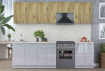 Кухонный гарнитур Интерлиния Мила Пластик 2.6 А