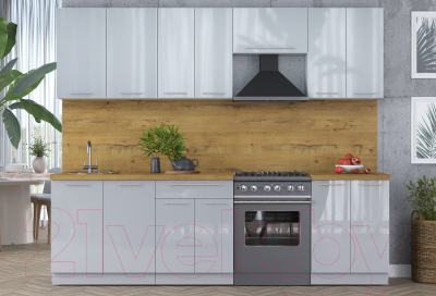 Кухонный гарнитур Интерлиния Мила Пластик 2.6 А