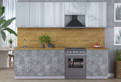 Кухонный гарнитур Интерлиния Мила Пластик 2.6 А