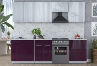 Кухонный гарнитур Интерлиния Мила Пластик 2.6 А