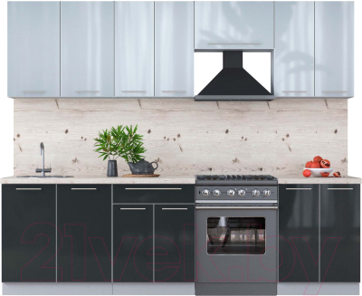 Кухонный гарнитур Интерлиния Мила Пластик 2.6 А - фото