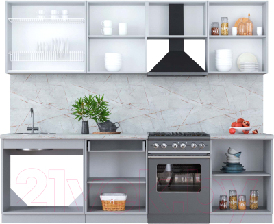 Кухонный гарнитур Интерлиния Мила Пластик 2.6 А
