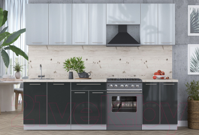 Кухонный гарнитур Интерлиния Мила Пластик 2.6 А