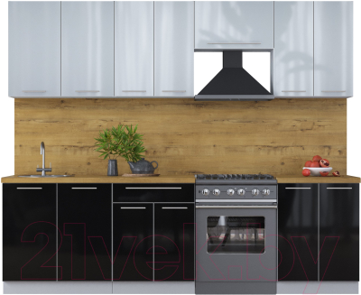 Кухонный гарнитур Интерлиния Мила Пластик 2.6 А - фото