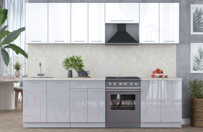 Кухонный гарнитур Интерлиния Мила Пластик 2.7 А