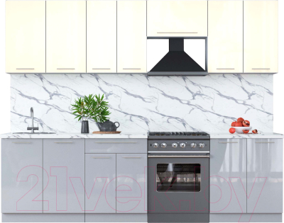 Кухонный гарнитур Интерлиния Мила Пластик 2.7 А - фото