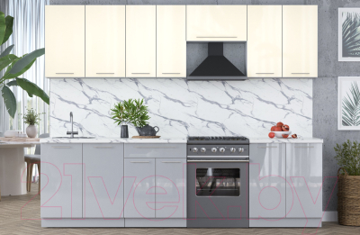 Кухонный гарнитур Интерлиния Мила Пластик 2.7 А