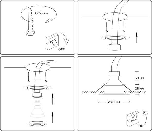 Точечный светильник Ambrella TN1151 BK