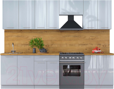 Кухонный гарнитур Интерлиния Мила Пластик 2.7 А - фото