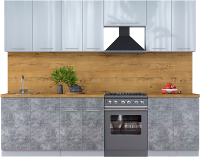 Кухонный гарнитур Интерлиния Мила Пластик 2.7 А - фото