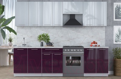 Кухонный гарнитур Интерлиния Мила Пластик 2.7 А