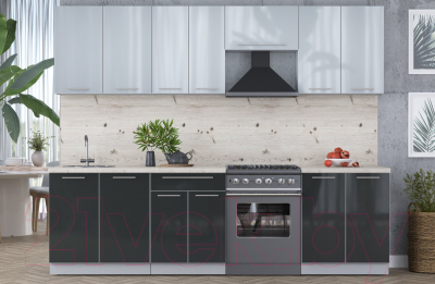 Кухонный гарнитур Интерлиния Мила Пластик 2.7 А