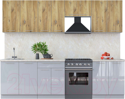 Кухонный гарнитур Интерлиния Мила Пластик 2.8 А - фото