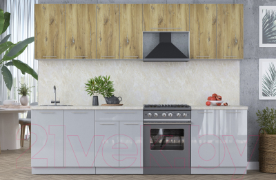 Кухонный гарнитур Интерлиния Мила Пластик 2.8 А