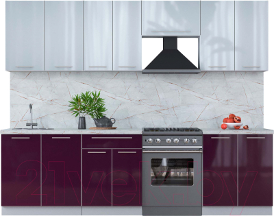 Кухонный гарнитур Интерлиния Мила Пластик 2.8 А - фото