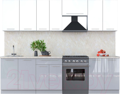 Кухонный гарнитур Интерлиния Мила Пластик 2.9 А - фото