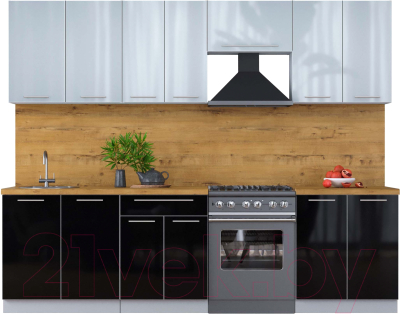 Кухонный гарнитур Интерлиния Мила Пластик 2.9 А - фото